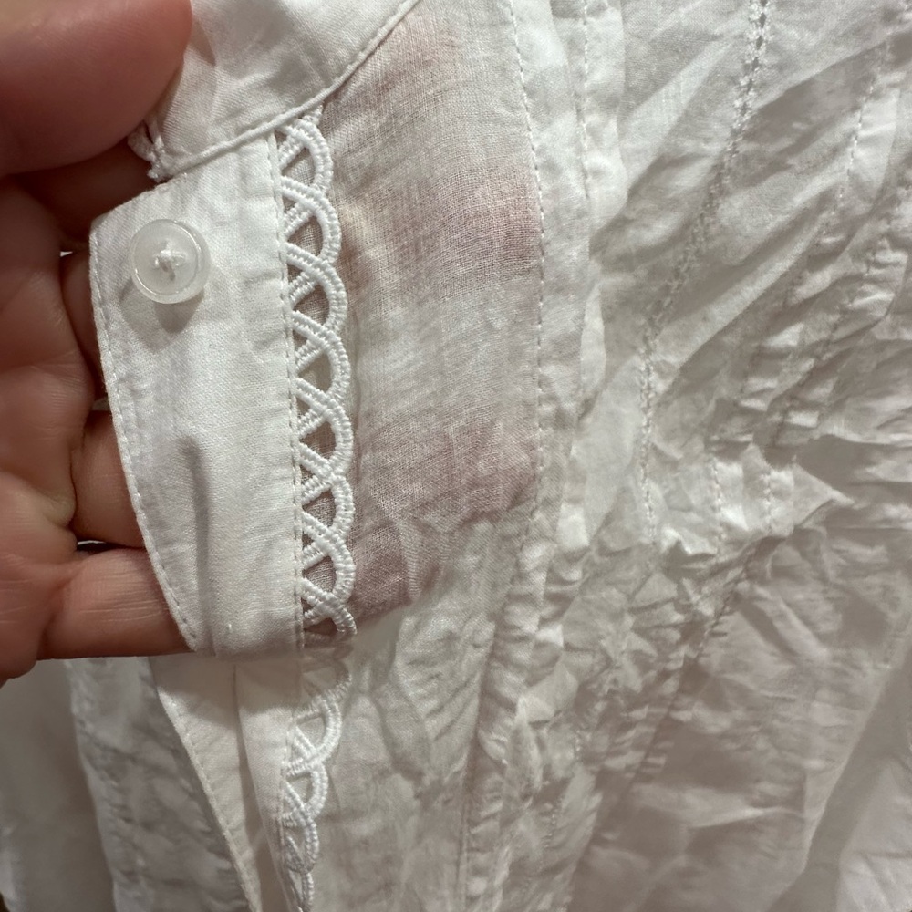 Madewell White Lace-Trimmed Blouse - Picture 5 of 5